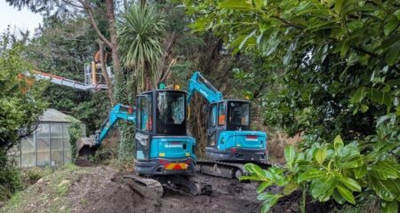 Sunward SWE 25UF and SWE 60UF zero-tail excavators at work for Roots to Shoots on the Isle of Man